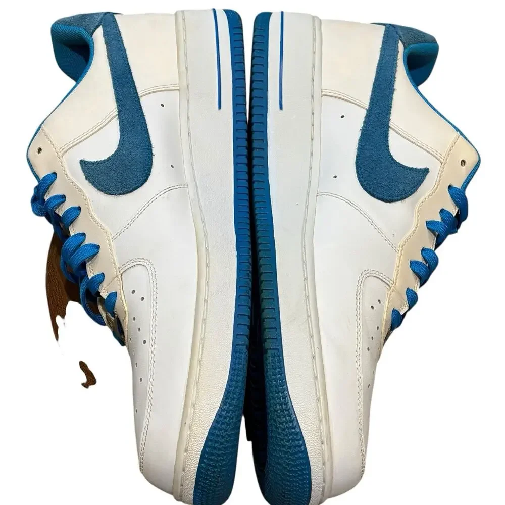 Nike Air Force 1 Low White Blue Suede Swoosh Men’s 13 Sneakers 488298-148